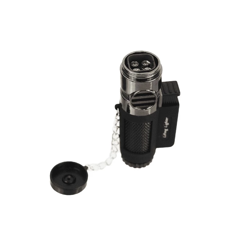 Cigarový zapaľovač 4 tryskový čierny