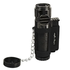 Cigarový zapaľovač 4 tryskový čierny