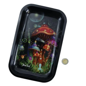 Magic Mushroom Black Leaf Roll Tray (M) kovová