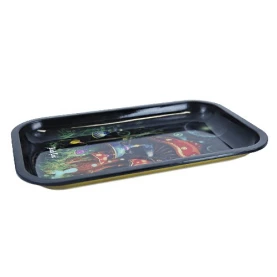 Magic Mushroom Black Leaf Roll Tray (M) kovová