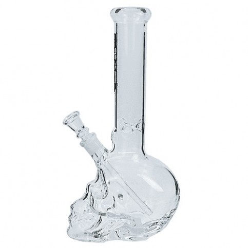 Bong Clear Bullet BIG SKULL (heavy glass)