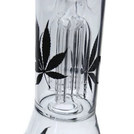 Bong Glass Black Leaf 41 cm