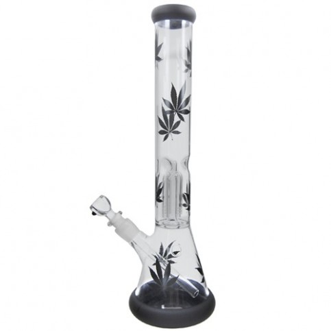 Bong Glass Black Leaf 41 cm