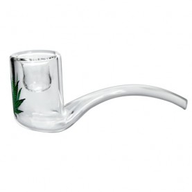 Sklenená Šlukovka Leaf Ohnutá