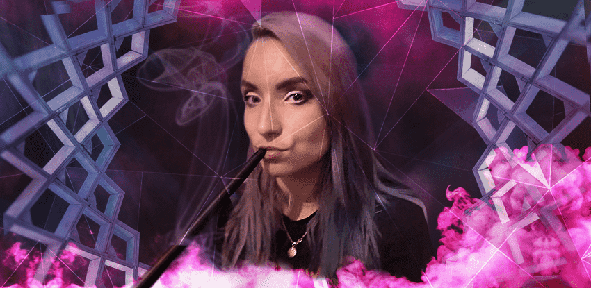 žena shisha dym fraktály moderné umenie inšpirácia kreativita