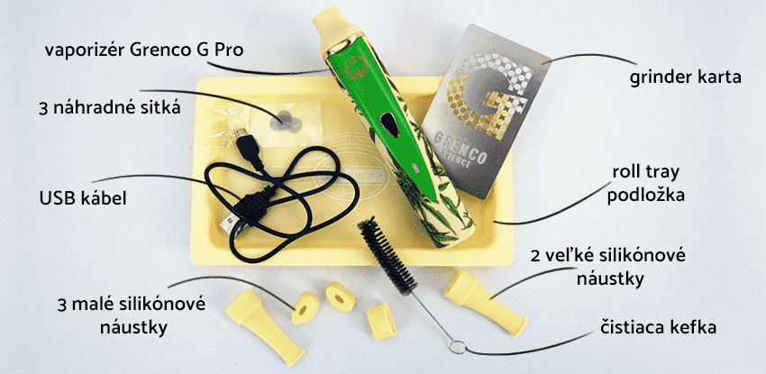 Vaporizér Grenco G Pro obsah balenia