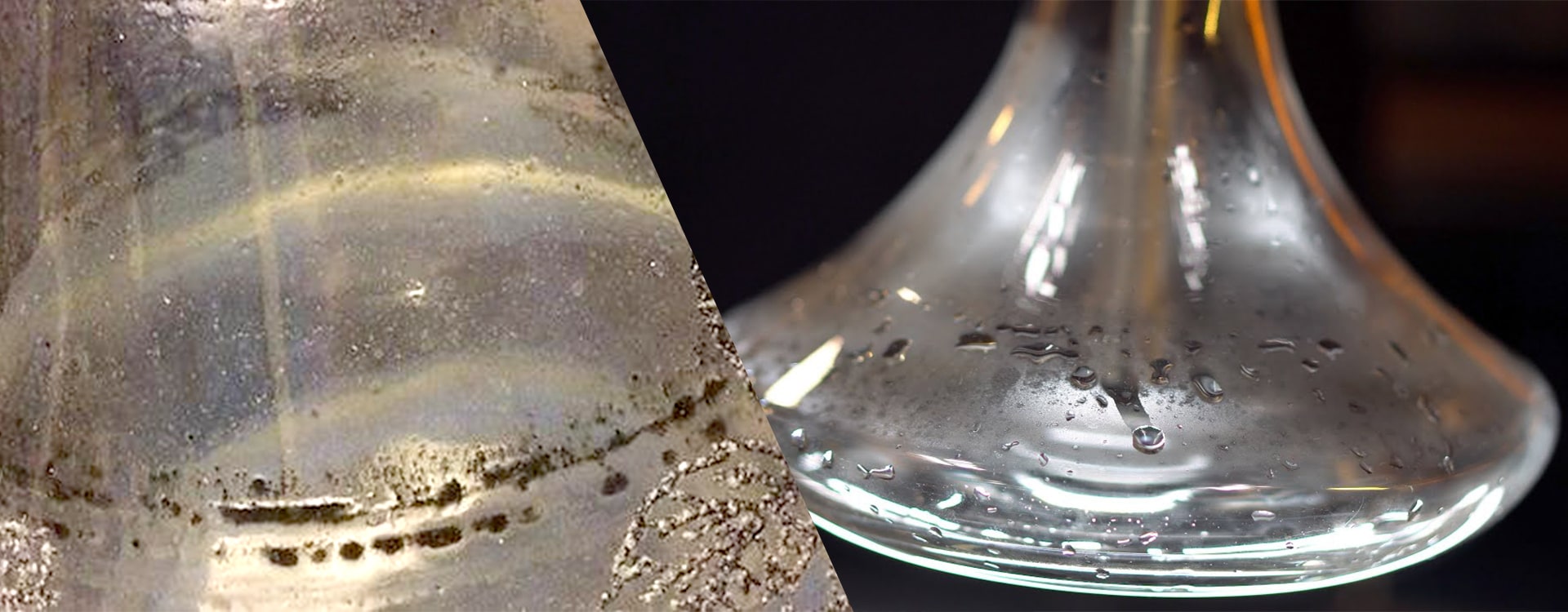 váza donej fajky pred a po vyčistení